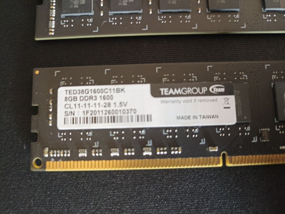 RAM 16gb (2X8GB) DDR3 1600 MHz CL11 Team Group