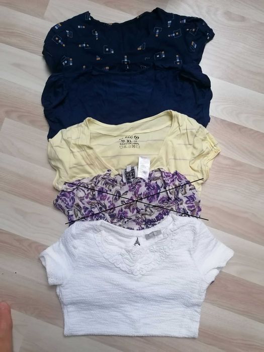 Megapaka damskich ubrań i dodatków, około 100 sztuk, paczka XS/S