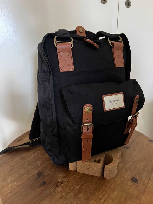 Backpack Mochila Preta Black Vintage Nova Embalada