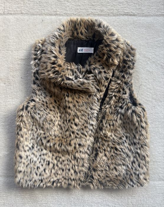 H&M kamizelka bezrękawnik futerko 152/ 11-12Y