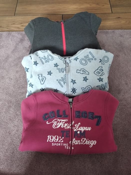 Bluzy ciepłe grube chłopięce 3 sztuki Rozmiar 110-116