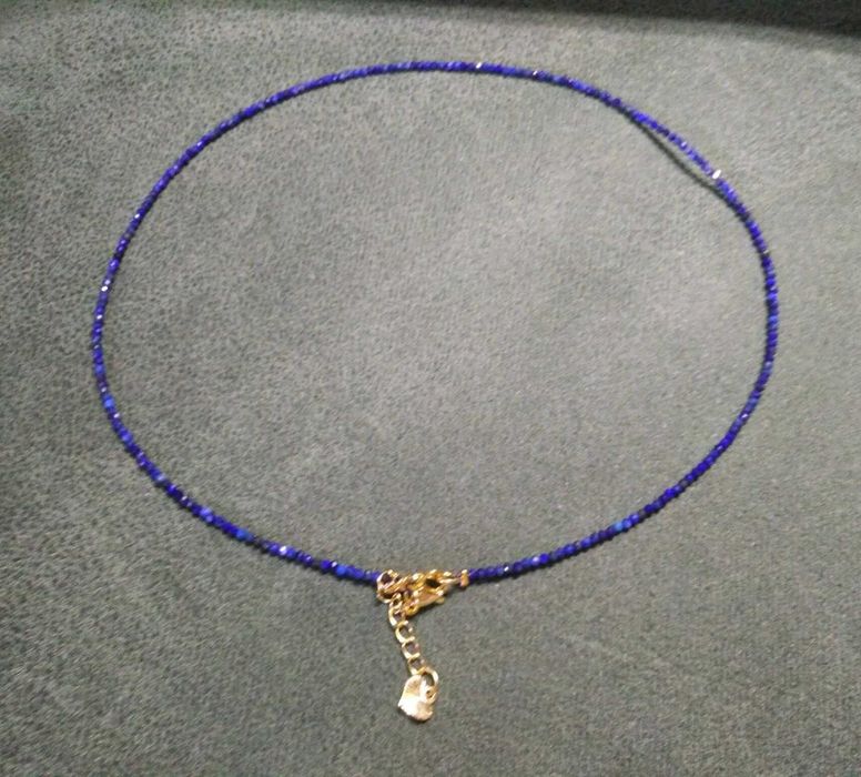 Colar Contas Vidro Facetadas e Brilhantes Azul NOVO - SALDO