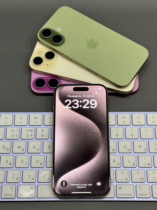 iPhone 15 Pro 256GB Natural Titanium (100% батарея, Wi-Fi версія)