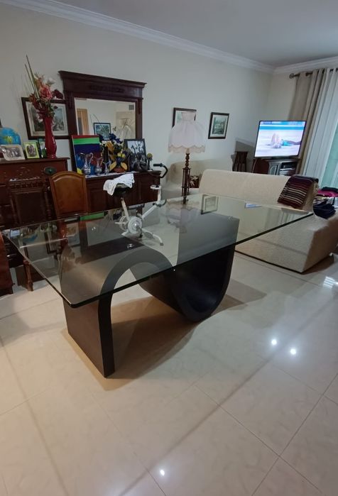 Mesa sala tampo vidro com 2m x 1,06m