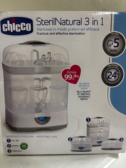 Chicco esterilizador elétrico a vapor 3 em 1