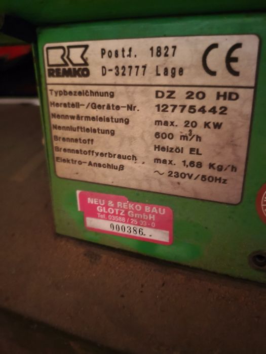 Nagrzewnica olejowa diesel remko wilms