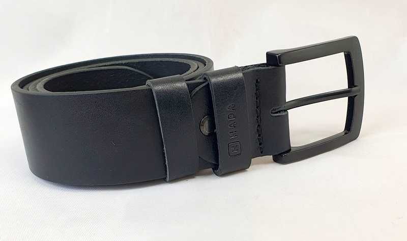 Pas do spodni czarny typu jeans czarna klamra brelok gratis