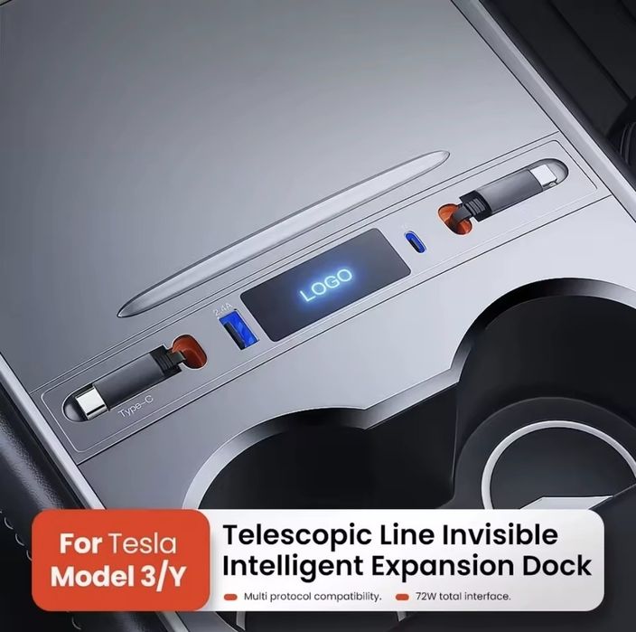 USB HUB DOKING STATION for Tesla model 3/Y  Type-C + Type-C