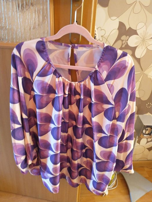 Bluzka biało - fioletowa damska