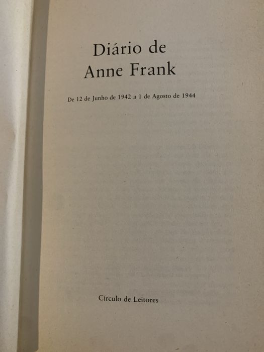 Livro: o diário de Anne Frank