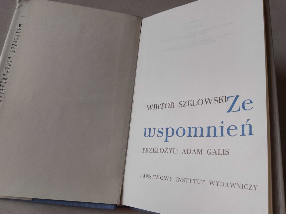 W. Szkłowski "Ze wspomnień" 1965 PIW