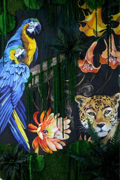 Murale, malarstwo ścienne, UV, fluo, tynki rzeźbione