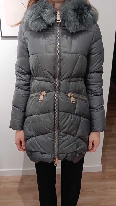 Kurtka zimowa damska s szara