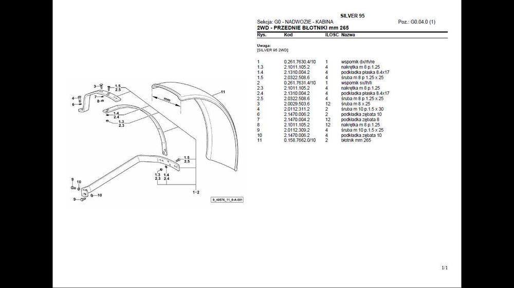 SAME Silver 95 katalog części po POLSKU