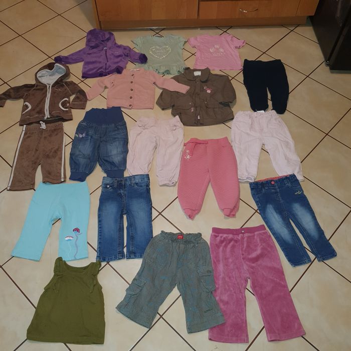 Paczka paka ubranek dla dziewczynki ubrań 80 86 welurowy dres H&M dres