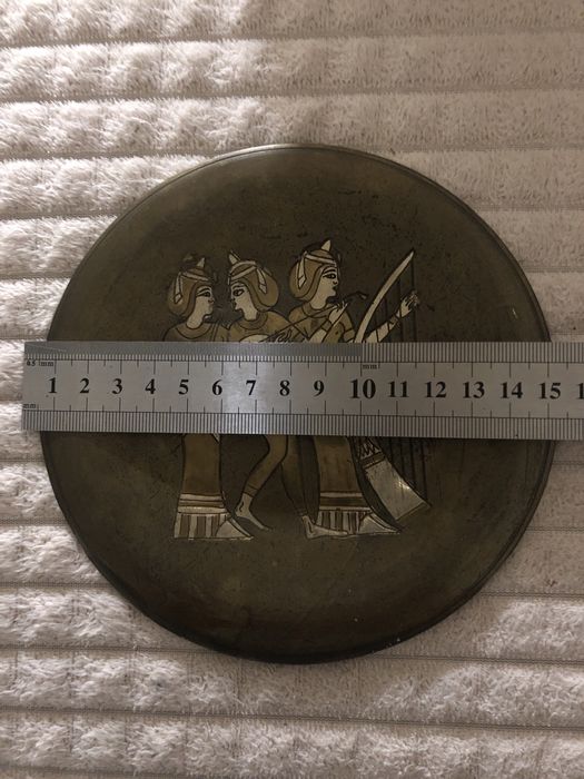 Мідна декоративна тарілка на стіну