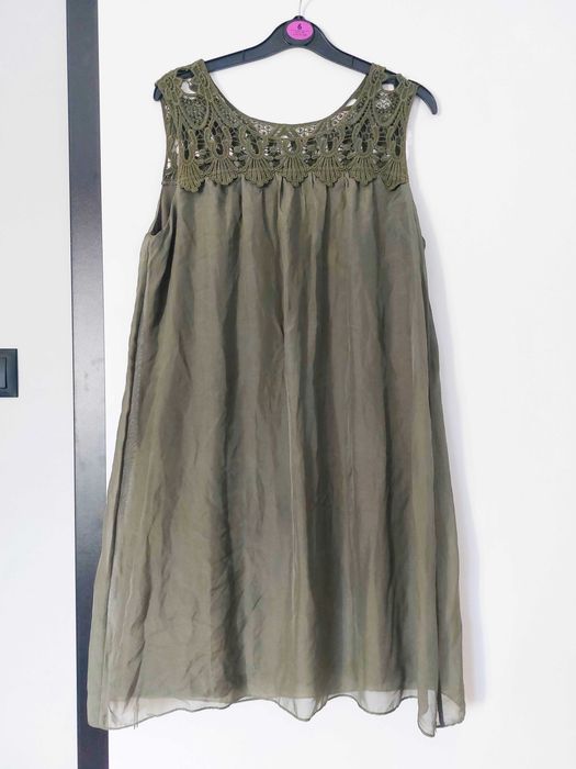 oliwkowa sukienka Solar, M, 38, sukienka letnia, khaki
