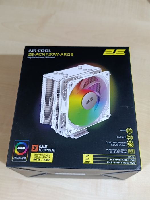 Кулер Air Cool Gaming 2E-AC120W-ARGB Белого цвета
