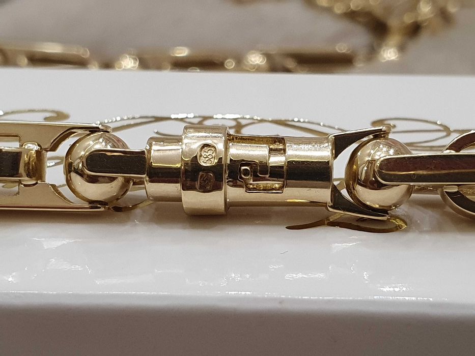 Złoty Łańcuch+Złoty Krżyz+Diamenty 128szt.Najnowsza Kolekcja KC-121gr.