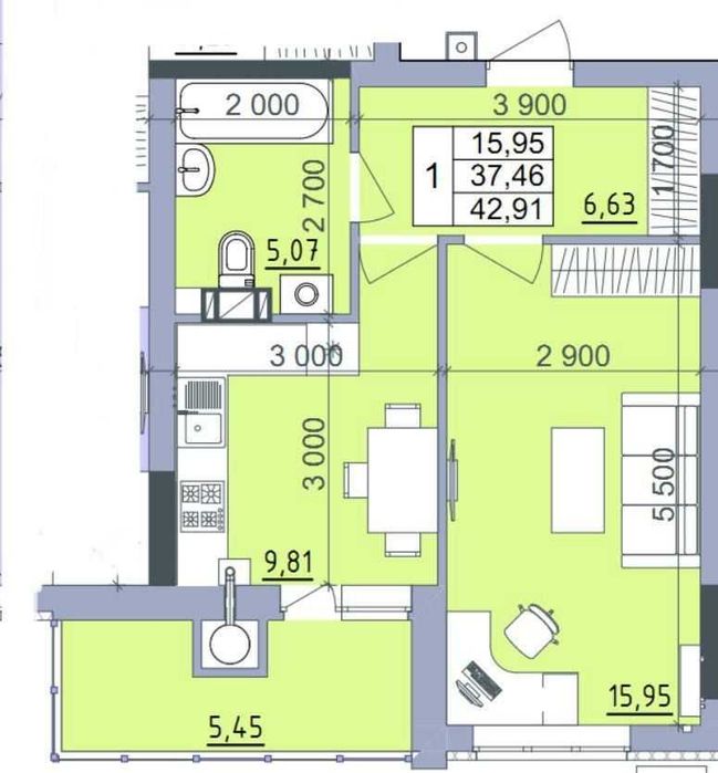 1-но кім. в Новобудові, без коміссій АН 0%