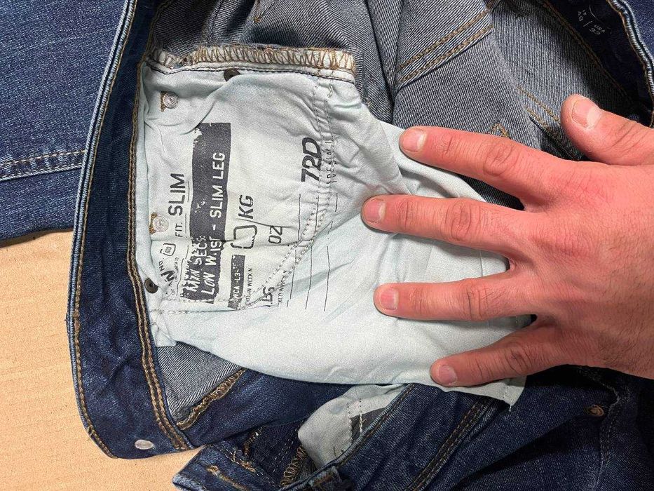 Męskie dżinsy Denim Makers 72D Slim Fit | W33 | Niebieski denim