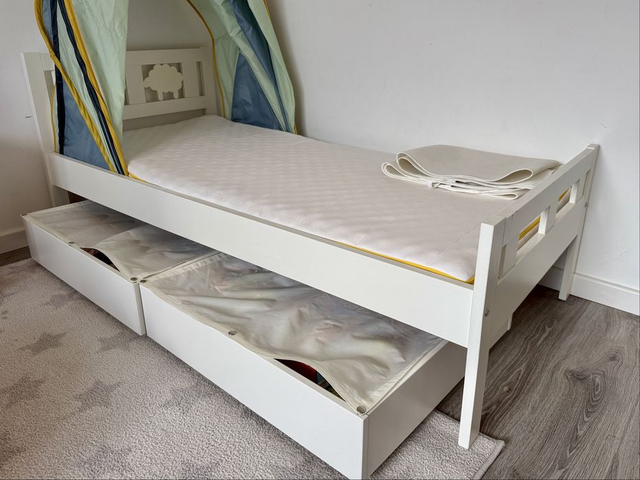 Cama criança KRITTER + colchão UNDERLIG + gavetões