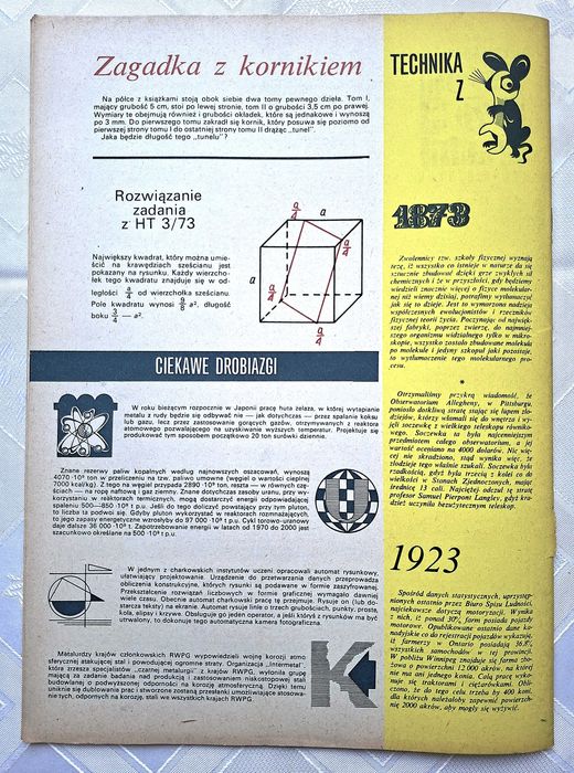 Horyzonty Techniki Nr.4 , 1973r,  miesięcznik naukowo-techniczny, PRL
