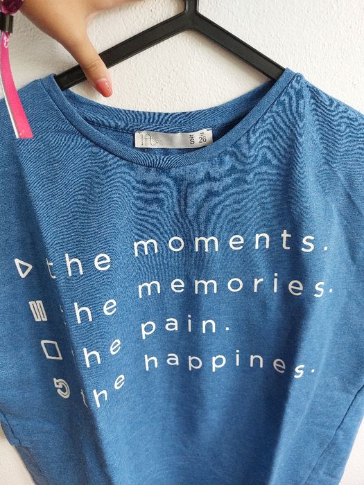 Camisola azul, manga de 3/4, marca lefties tamanho S