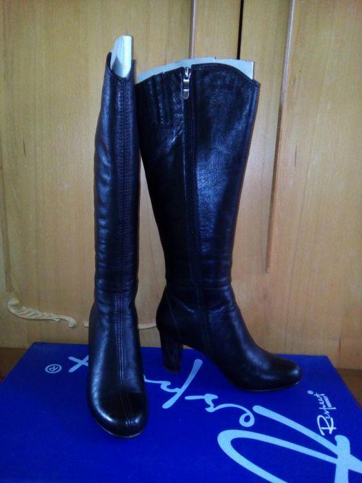 Сапожки, чобітки, чоботи кожані осенні 37 розмір