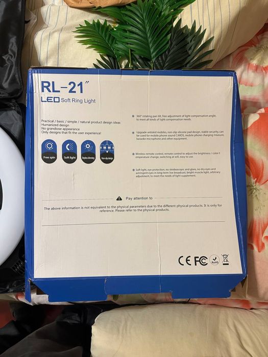 Кільцева лампа LED RL-21, 54 см, 2 USB, регулювання світла, 65W