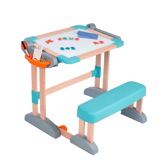 Парта-трансформер дерев'яна з мольбертом-дошкою 2в1, розкладна, 420304