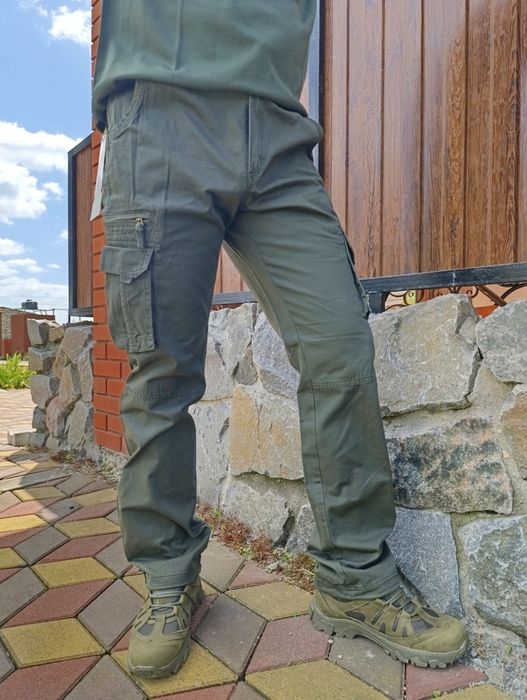 Чоловічі штани карго олива чорні камуфляж Loshan