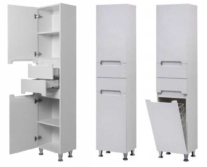 Тумба, шкаф, пенал с бельевой корзиной и без. Для ванной комнаты.