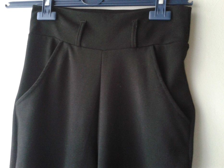 Spodnie czarne wysoki stan