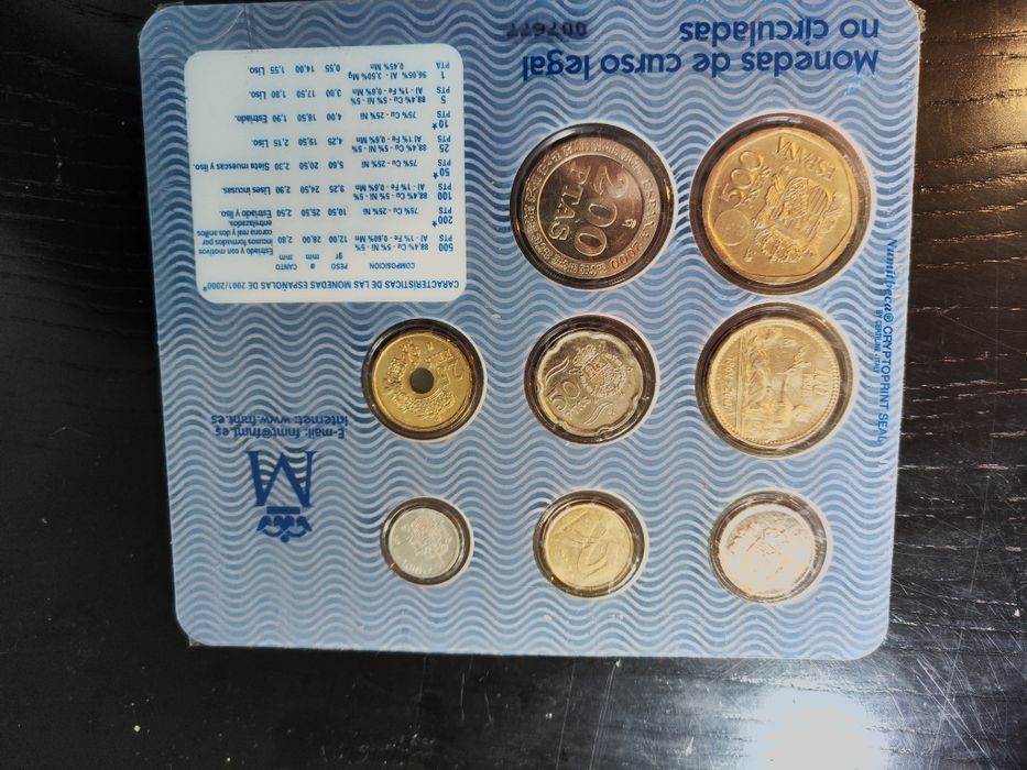 Últimas Pesetas Espanha Ano 2001