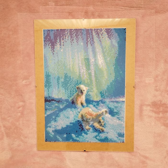 Wypełniony diamond painting+antyrama