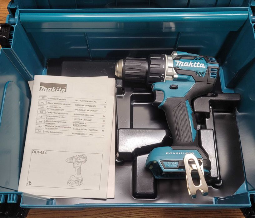 Makita wkrętarka wiertarka DDF484 18v + skrzynka makpack 2