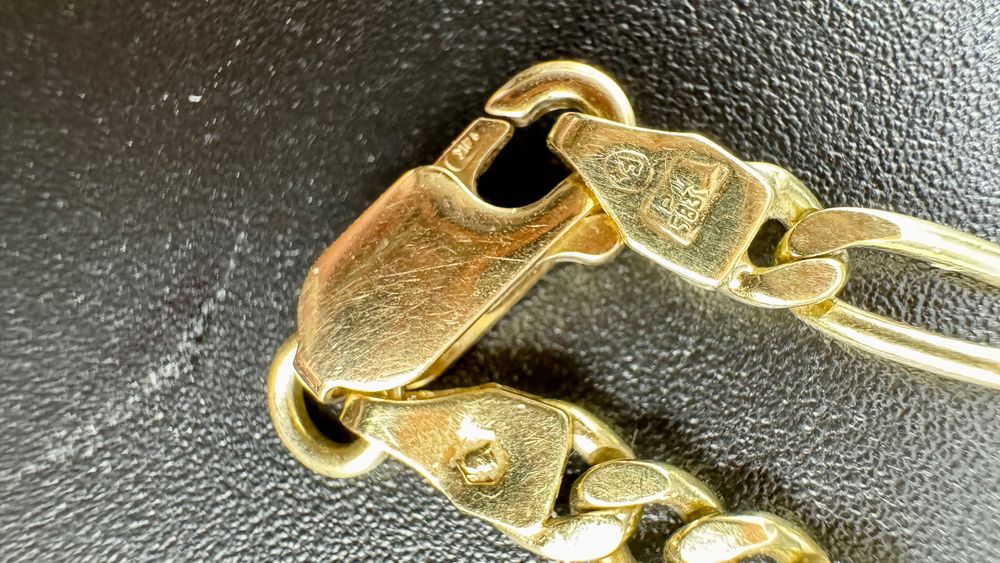 Złota bransoletka "FIGARO"; próba: 14ct 585, waga: 5,87g, długość: 16 cm