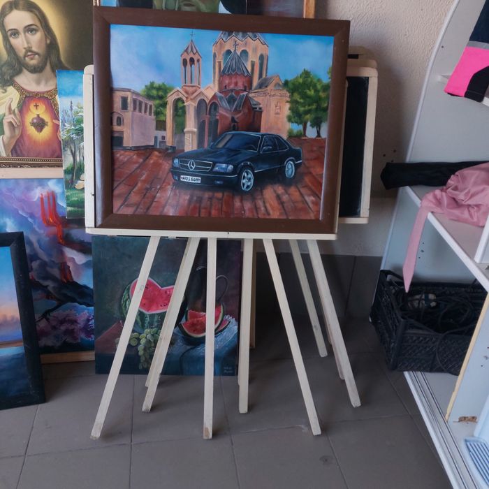 деревянный мольберт для рисования,