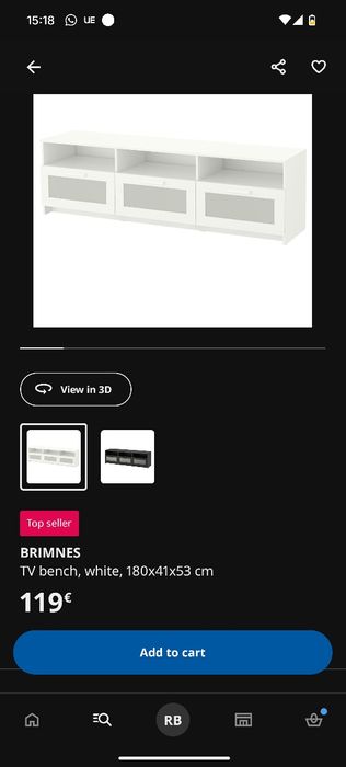 Móvel Consola de Televisão para Sala IKEA Brimnes