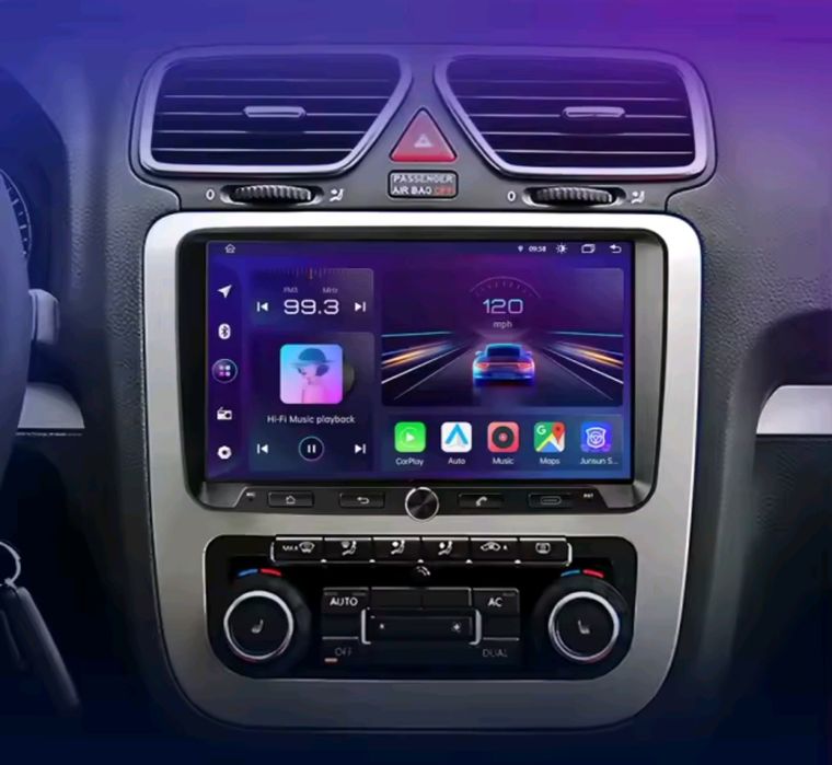 Rádio 9" Android VW Skoda Seat 2/64GB CarPlay Android Auto (Novo Modelo)