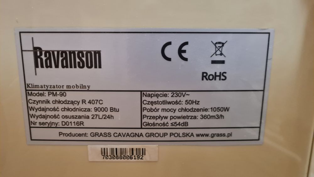 Klimatyzator mobilny Ravanson