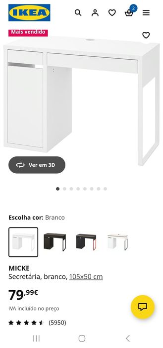 Secretaria branca IKEA