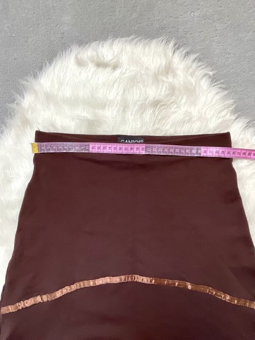 Brązowa spódnica gantos S vintage bawełna midi