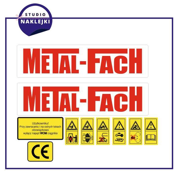 Naklejki Prasa Metalfach piktogramy ostrzegawcze nalepki