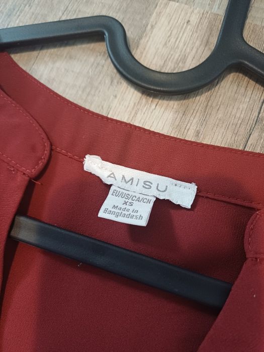 Elegancka bordowa bluzka / koszula AMISU – Rozmiar XS