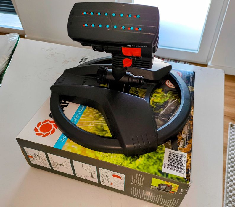 Aspersor Oscilante GARDENA AquaZoom Compact – Novo / Em Caixa