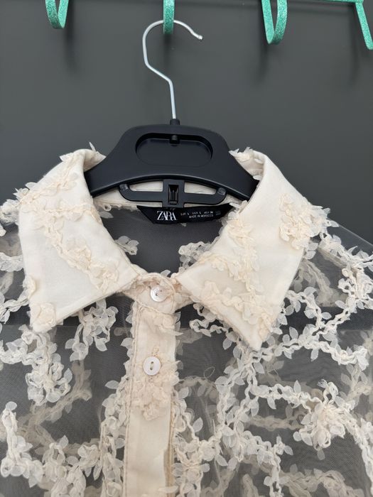 Прозрачная блуза в цветочек зара zara