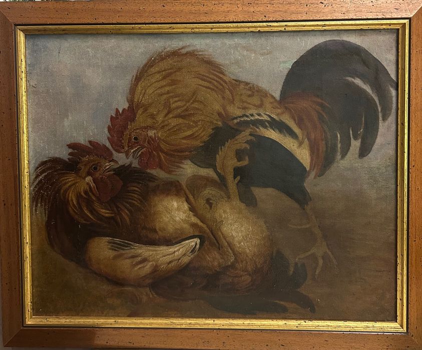 "Kapłony" obraz olejny