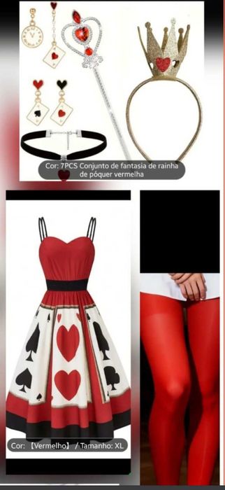 Fantasia para adolescente ou adulto Rainha Poquer nova